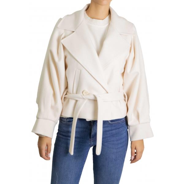 Cappottino corto con cinta e bottoni tinta unita Options